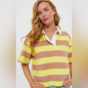 Tuckernuck - Citron Stripe Cotton Wesley Rugby Shirt - M